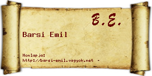 Barsi Emil névjegykártya